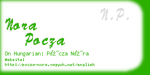 nora pocza business card